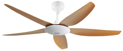 Quạt trần DC 5 cánh, 50W, màu gỗ + trắng