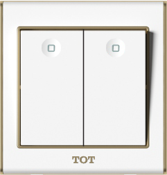 Bộ công tắc 2 hạt 1 chiều 16A , màu trắng