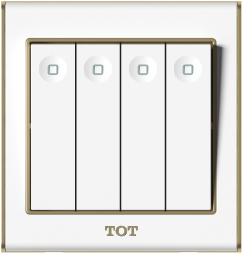 Bộ công tắc 4 hạt 1 chiều 16A , màu  trắng