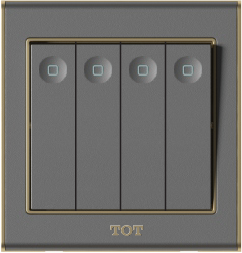 Bộ công tắc 4 hạt 1 chiều 16A , màu  ghi