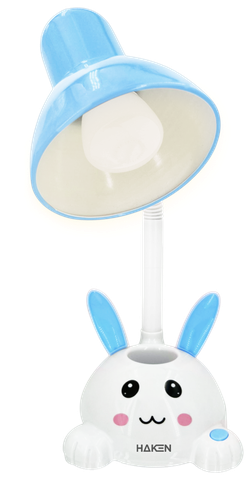 Đèn học sinh thỏ ngọc, đui E27, màu xanh dương, đã bao gồm bóng LED 5W-3000K