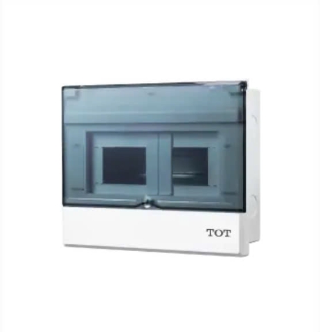 Tủ aptomat âm tường 8-10P, đế nhựa, cửa mở lên