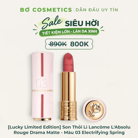 [Lucky Limited Edition] Son Thỏi Lì Lancôme L'Absolu Rouge Drama Matte (Vỏ Hồng)