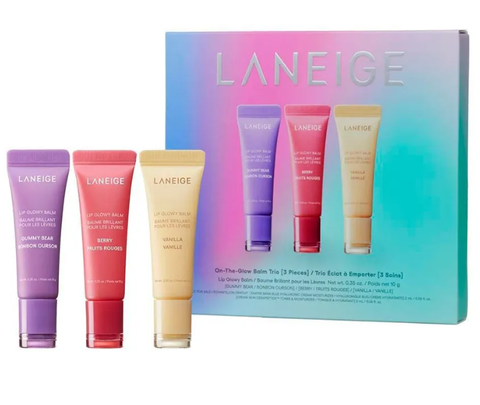 Set 3 Son Dưỡng Laneige On-The-Glow Lip Balm Trio