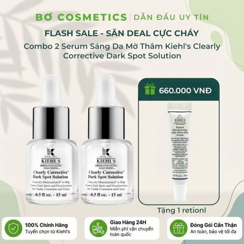 Combo 2 Serum Sáng Da Mờ Thâm Kiehl's Clearly Corrective Dark Spot Solution 15ml