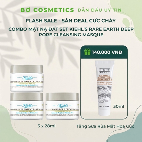 Combo Mặt Nạ Đất Sét Kiehl's Rare Earth Deep Pore Cleansing Masque