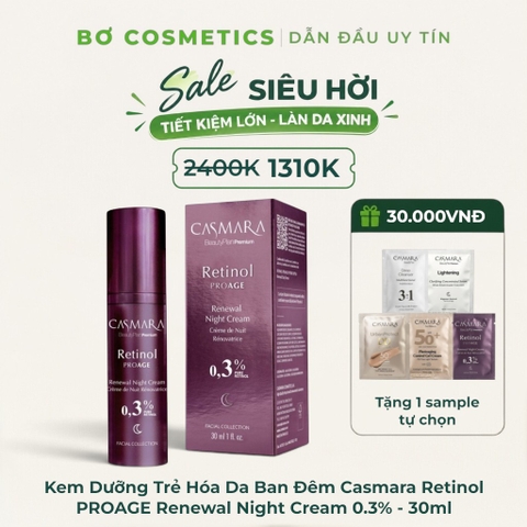Kem Dưỡng Đêm Tái Tạo Da Casmara Retinol PROAGE Renewal Night Cream 0.3%