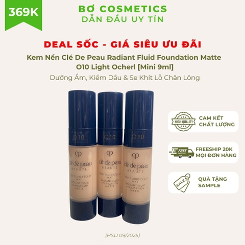 [Mini 9ml] Kem Nền Clé De Peau Radiant Fluid Foundation Matte O10 Light Ocher (HSD dưới 6 tháng)
