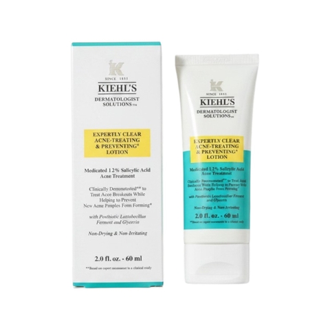 Kem Trị Mụn Kiehl's Expertly Clear Acne-Treating & Preventing*Lotion 60ml (Moisturizer for Acne Prone Skin)