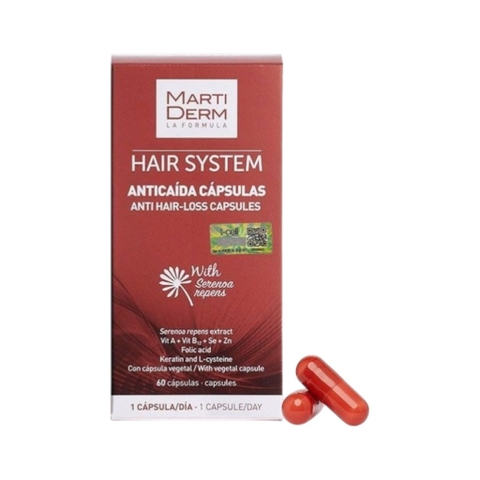 Viên Uống Hỗ Trợ Giảm Rụng Tóc Martiderm Hair System Anti Hair - Loss Capsules 60 Viên