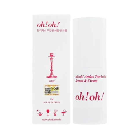 Serum Dạng Kem Dưỡng Ẩm & Làm Sáng Da oh!oh! Antiox Two in One Serum & Cream 25g