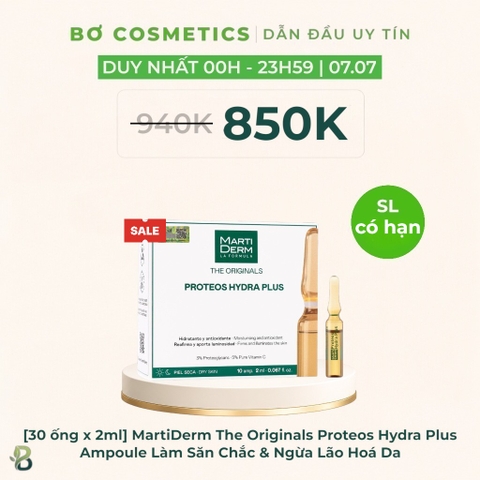 MartiDerm The Originals Proteos Hydra Plus - Ampoule Dưỡng Ẩm, Làm Săn Chắc & Ngừa Lão Hoá Da