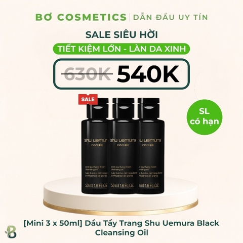 [Mini 3 x 50ml] Dầu Tẩy Trang Shu Uemura Black Cleansing Oil