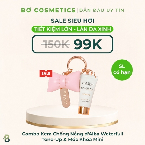 Combo Kem Chống Nắng d'Alba Waterfull Tone-Up & Móc Khóa Mini