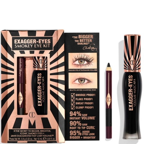 Set Mascara Mắt Khói Charlotte Tilbury Exagger-Eyes Smokey Eye Kit