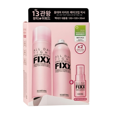[Special Edition] Set Xịt Khoá Nền So'Natural All Day Tight Make Up Setting Fixx
