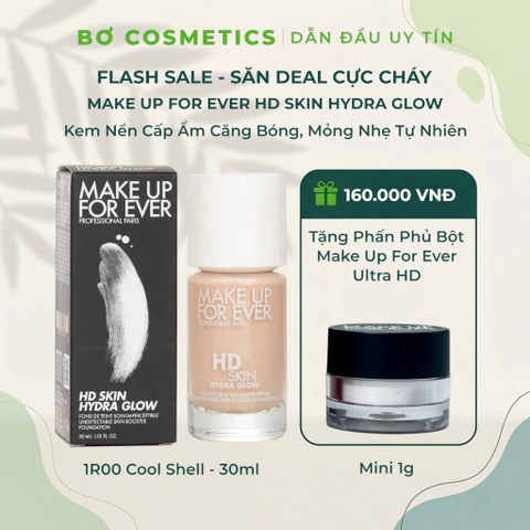 Kem Nền Make Up For Ever HD Skin Hydra Glow Hydrating Foundation with Hyaluronic Acid