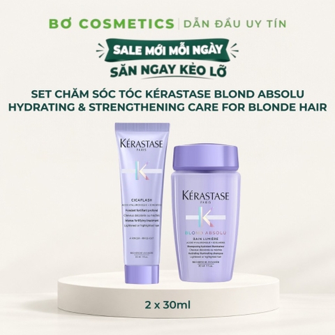 [Travel Set] Set Chăm Sóc Tóc Kérastase Blond Absolu Hydrating & Strengthening Care For Blonde Hair