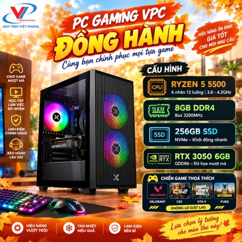 PC GAMING VPC Ryzen 5 5500 I RAM 8GB I SSD 256GB I RTX3050 6GB I