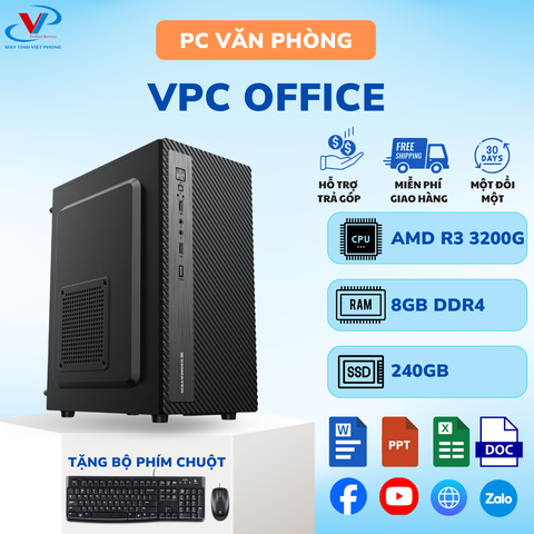 BỘ MÁY VĂN PHÒNG VPC AMD R3 3200G I 8GB I 240 SSD I VEGA 8