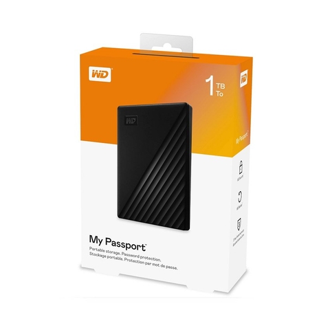 Ổ CỨNG DI ĐỘNG WD MY PASSPORT 1TB 2.5 INCH USB 3.0 ĐEN - WDBYVG0010BBK-WESN
