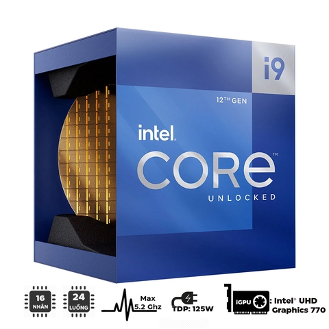 CPU Intel Core i9-12900K (3.2GHz turbo up to 5.2Ghz, 16 nhân 24 luồng, 30MB Cache, 125W) - NK)