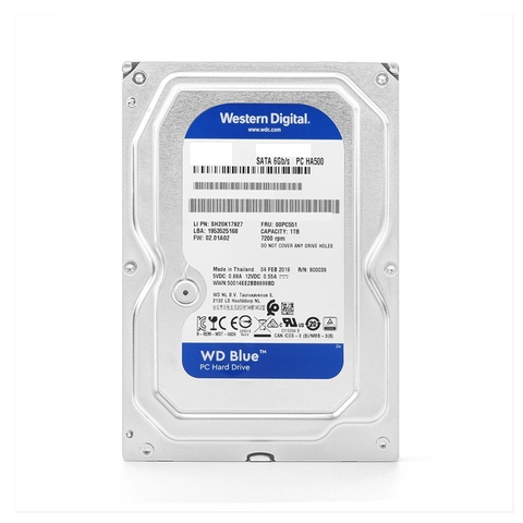 Ổ CỨNG HDD WD 1TB BLUE 3.5 INCH, 7200RPM, SATA, 64MB CACHE (WD10EZEX)