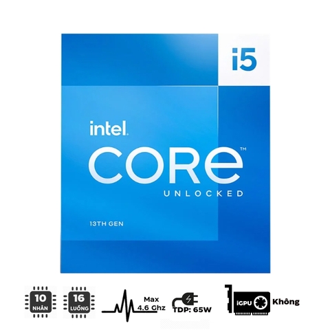 CPU Intel Core i5-13400 (up to 4.6Ghz, 10 nhân 16 luồng, 20MB Cache, 65W) [ BOX CHÍNH HÃNG ]