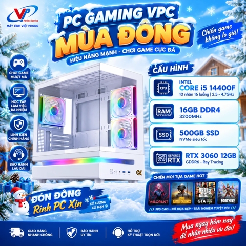 PC GAMING VPC Core i5 14400F I 16GB I RTX 3060 12GB I SSD 500GB