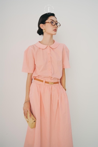 Set Sơmi Cổ Hoa Elegance Coral Pink