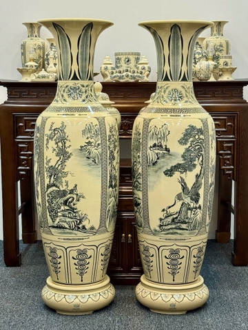 Lục Bình Tứ Cảnh Cao 1,66m Gốm Chu Đậu Truyền Thống