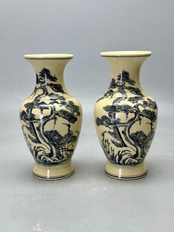 BÌNH CẮM HOA GỐM CHU ĐẬU TRUYỀN THỐNG