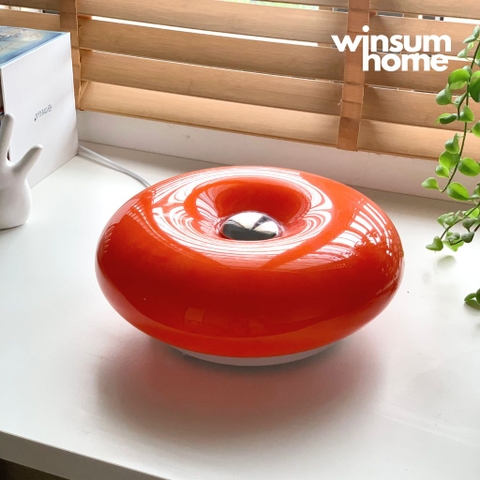 Đèn Donut thủy tinh thay đổi ánh sáng phong cách Bauhaus, có đế để bàn, treo tường tiện lợi - DTA01