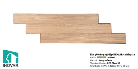 Sàn Inovar 12mm bản nhỏ, hèm.V mã VG 800