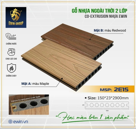 Gỗ nhựa ngoài trời 2 lớp