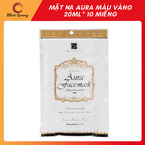 Mặt Nạ Aura 20Ml* 10 Miếng-Natural - Màu trắng: placenta và arbutin (xoá nám tàn nhang)