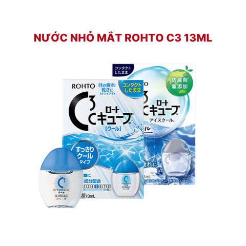 Nước nhỏ mắt Rohto C3 13ml - Xanh