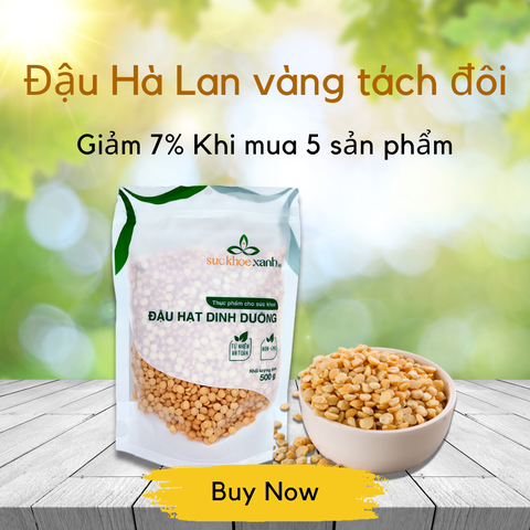 Combo 5 Túi Đậu Hà lan vàng tách đôi, nhập khẩu từ Canada, mỗi Túi 500g