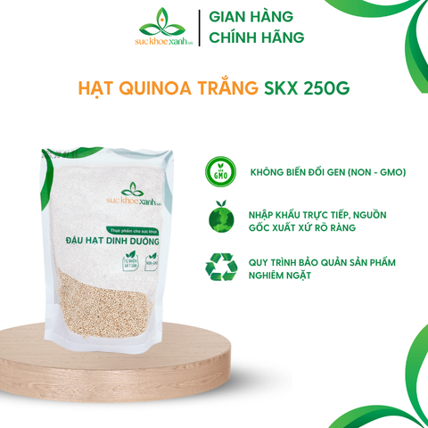 Hạt Quinoa trắng nhập khẩu từ PERU/ẤN ĐỘ, Túi 250g