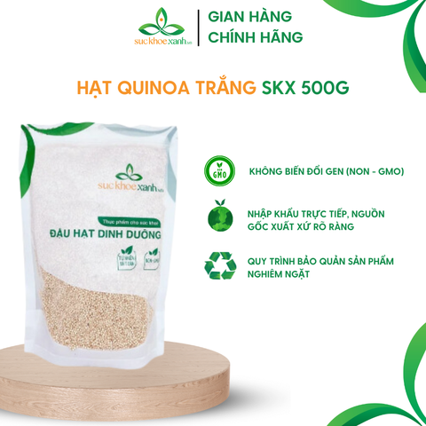 Hạt Quinoa trắng nhập khẩu từ PERU/ẤN ĐỘ, Túi 500g