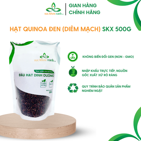 Combo 2 Túi Hạt Quinoa đen nhập khẩu từ PERU, mỗi Túi 500g