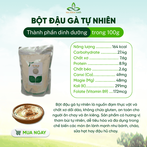Bột Đậu gà Canada 1Kg - Giàu Protein, Bổ Sung Dinh Dưỡng Cho Người Ăn Chay & Tập Gym