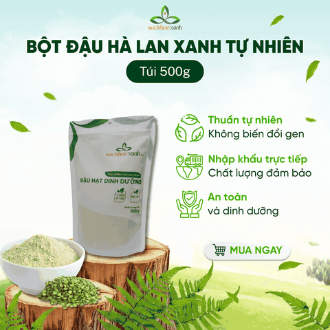 Bột Đậu Hà Lan Xanh Tự Nhiên Canada 500g – Làm Soup, Cháo, Sinh Tố – Tiện Lợi Ăn Uống Hằng Ngày