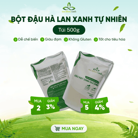 Bột Đậu Hà Lan Xanh Tự Nhiên Canada 500g – Làm Soup, Cháo, Sinh Tố – Tiện Lợi Ăn Uống Hằng Ngày