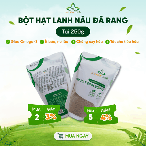 Bột Hạt Lanh Nâu Ấn Độ 250g -Sử dụng ngay– Giàu Omega 3, Chất Xơ – Hỗ Trợ Tiêu Hóa & Tim Mạch