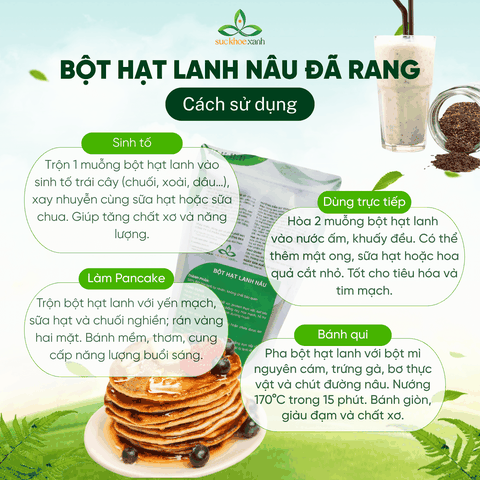 Bột Hạt Lanh Nâu Ấn Độ đã chín 400g– Chống Oxy Hóa, Đẹp Da, Hỗ Trợ Nội Tiết Tố Nữ