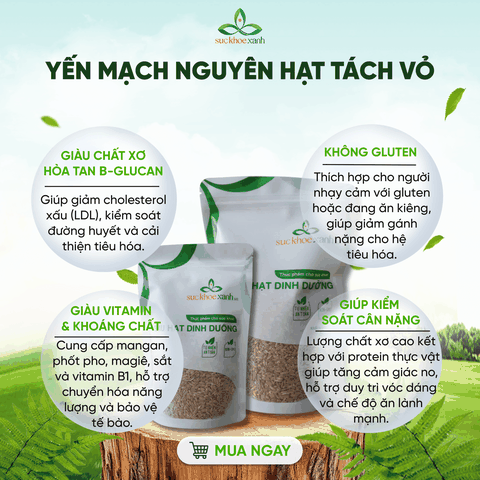 Yến Mạch Nguyên hạt, nguyên cám, đã tách vỏ – Nhập khẩu từ Canada – Healthy Eat, Dinh Dưỡng Cho Gia Đình