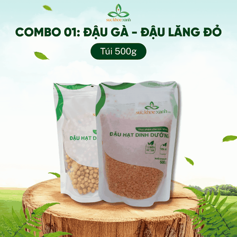 Combo 01- 1 Đậu Gà & 1 Đậu Lăng đỏ (mỗi túi 500g)