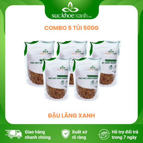 Combo 5 Túi Đậu Lăng xanh nhập khẩu từ Canada, mỗi Túi 500g