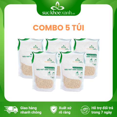 Combo 5 Túi Hạt Quinoa trắng nhập khẩu tử PERU, mỗi Túi 500g
